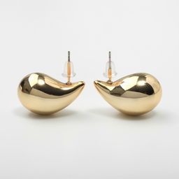 Серьги пластик «Капля», изогнутая мини, цвет золото