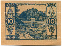 10 геллеров 1920 года Австрия Рейхрейминг (нотгельд)