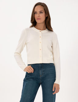 Ekru Slim Fit Triko H_rka