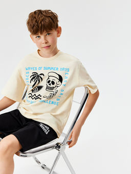 ACOOLA / Футболка детская для мальчиков Flores крем  фото 2