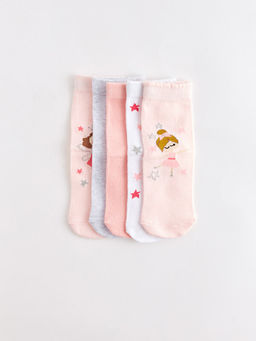 Bask?l? K?z Bebek Soket ?orap