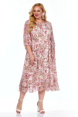 Платье Элль стиль 2383 розовый принт фото 3