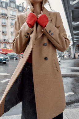 DOUBLE-BREASTED COAT WITH SHOULDER PADS - Zara фото 4