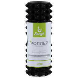 Ролик массажный Sangh, 33×13 см, черный