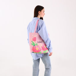 Сумка-шопер Love на молнии, 37*32*10см