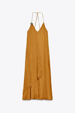 SATIN MIDI DRESS WITH DETAIL - Zara фото 5