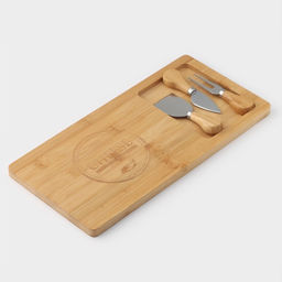 Набор для подачи сыра Доляна Cheese, 3 ножа, доска 38×18.5 см, бамбук