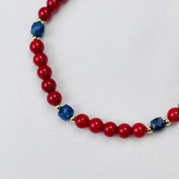 Браслет из Коралла и Содалита 17 см + - Радуга самоцветов фото 3