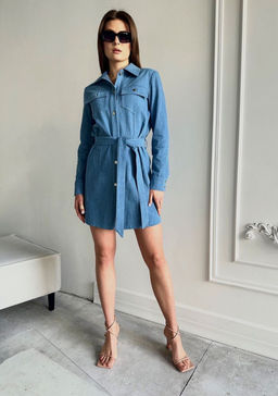 Платье AURA 3194-164 синий джинс