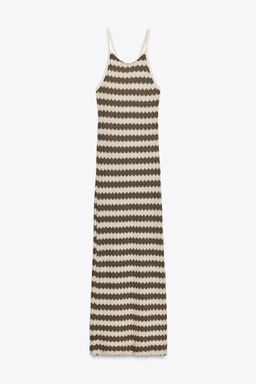 STRIPED RUSTIC DRESS - Zara фото 4