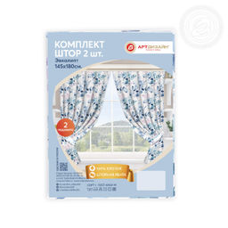 Шторы для кухни с подхватом Эвкалипт 145*180/Шторы: 2 шт.- 145*180, подхваты: 2 шт. Шторы АРТ ДИЗАЙН для кухни  фото 5