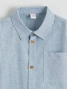 ?izgili Keten Kar???ml? Erkek ?ocuk G?mlek