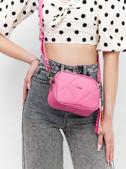 LACCOMA сумка Долли-ЛЦ802-светлая фуксия эко кожа хлопок фото 9