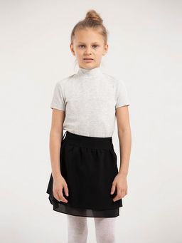 CRB wear/CWJG 63201-11 Водолазка для девочки,светло-серый меланж/Ex.Cherubino