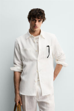 CAMISA REGULAR FIT 100% LINO / Blanco - Zara фото 2