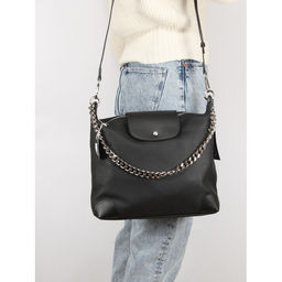 Сумка женская натуральная кожа GU 2066-M 769, 1отд+еврокарм, плечевой ремень, череый 259061 - Adelia фото 5