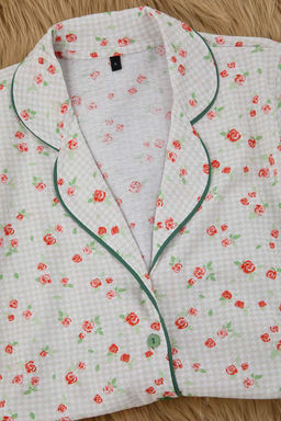 Trendyolmilla Pembe %100 Pamuklu Cicekli Biyeli Orme Pijama Tak?m? THMAW25PT00202  фото 11