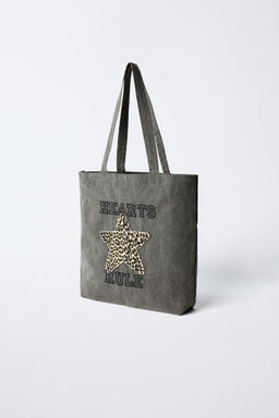 DENIM STAR TOTE BAG - Zara фото 3