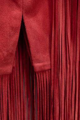 LIMITED EDITION SUEDE LEATHER FRINGE SKIRT - Zara фото 5