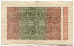 Банкнота 20000 марок 1923 года Германия