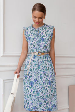 Платье Open Style 5739 зеленый/голубой