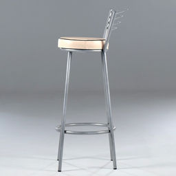 Стул барный «Клик Мебель. Бари премиум», искусственная кожа, цвет серебристый металлик/молочный