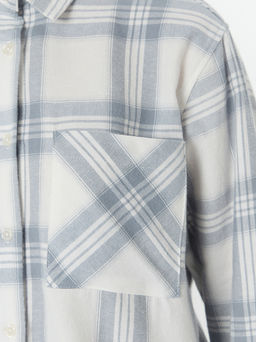 Рубашка женская серая в клетку