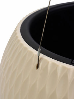 Кашпо для цветов Жемчужина, 7 л, d=36 см, h=22 см, пластик, со вставкой, подвесное, бежевое - Simaland фото 2