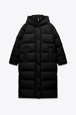 LONG HOODED WATER AND WIND-PROOF PUFFER JACKET - Zara фото 5