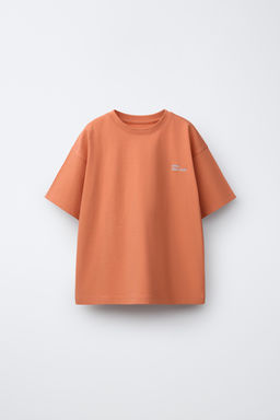 CAMISETA HEAVY WEIGHT TEXTO / Naranja