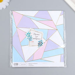 Цена за 10 шт. Бумага для скрапбукинга двусторонняя золото «Треугольники», плотность 180 г, 15.5×17 см