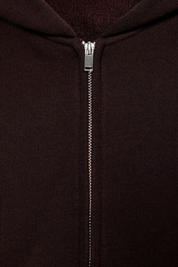 SUDADERA CROPPED CAPUCHA / Marr?n - Zara фото 9