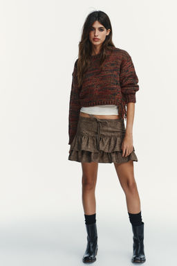 KNIT JUMPER WITH SIDE FRINGES