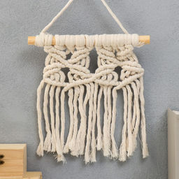 Панно настенное в технике макраме «Анника», натуральный, 36×20 см