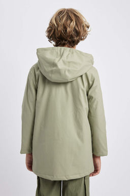 Водоотталкивающий плащ с капюшоном для мальчика - Defacto фото 5