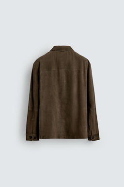 LEATHER SUEDE OVERSHIRT - Zara фото 8