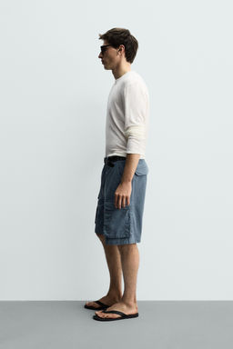 BERMUDA CARGO RELAXED FIT / Azul