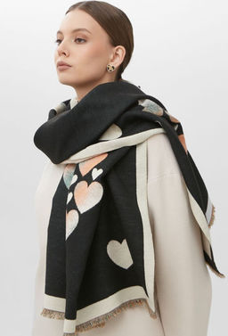 в составе ШЕРСТЬ и КАШЕМИР Большой, мягкий, теплый двусторонний палантин