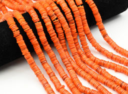 Бусины из перламутра тонированного диски 8мм цв.оранжевый, 39см, 195 бусин Радуга камня