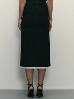 Юбка миди с контрастной деталью по низу / Zarina  фото 4