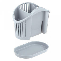 Подставка для столовых приборов пластмассовая 18,7х11,3х14,8см, светло-голубой (Россия) - Домашняя мода фото 6