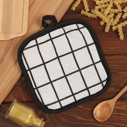 Прихватка Доляна Клетка цв.белый 17*17 см 100% п/э