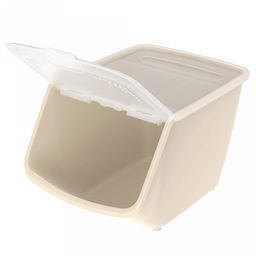 Контейнер для продуктов 10,5л, 33,7х23,8х21,7см, откидная крышка с отверстиями, полипропилен, слоновая кость (Россия)