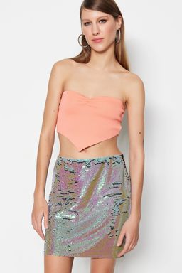 Ac?k Mavi Crop Triko Biyeli Bluz TPRSS23BZ00066 - Trendyolmilla фото 10