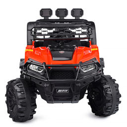 Электромобиль "Багги кросс" с р/у управлением, четырехколесный, двухместный, двойной привод (красный)