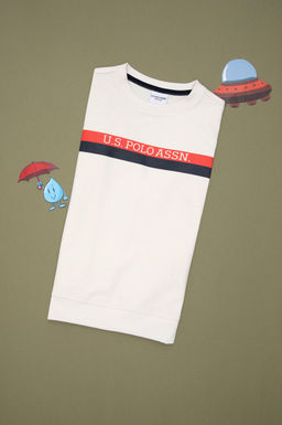 Кремовый базовый свитшот для мальчика Неожиданная скидка в корзине