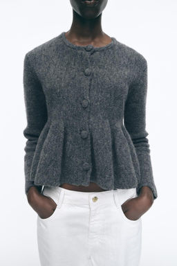 KNIT PEPLUM CARDIGAN - Zara фото 2