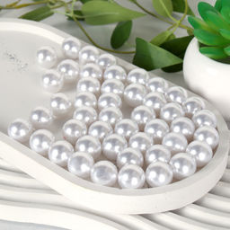 Декоративные камни 100г Жемчуг серебро / XM-45A /уп 200/ пластик - Галеонтрейд фото 2