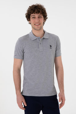 Erkek Slim Fit Polo Yaka Gri Melanj Basic Ti__rt Sepette S_rpriz _ndirim - U.s. polo assn фото 3