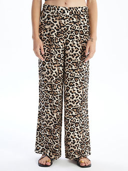 Beli Lastikli Leopar Desenli Kad?n Pantolon